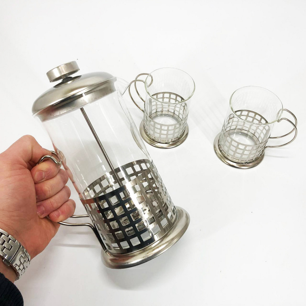 Чайник заварочный френч пресс UNIQUE UN-1155 0.6 л, Чайники для заварки, Домашний френч-пресс JR-71 Львов - изображение 1