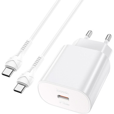 Зарядное устройство HOCO N22 Jetta USB-C PD25W + cable USB-C to USB-C White (6931474760081) Винница - изображение 1