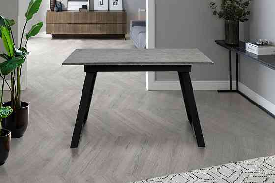 Стіл Хьюстон 130(+40)*77 чорний метал/мрамор темн Київ