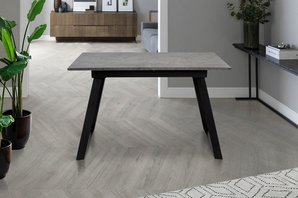 Стіл Хьюстон 130(+40)*77 чорний метал/мрамор темн Київ - фото 2