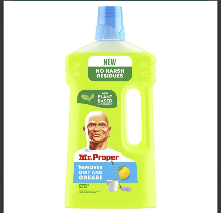 Mr. Proper з ароматом лимона – Засіб для миття підлоги та поверхонь, 1 л, з рослинними інгредієнтами Київ - фото 1