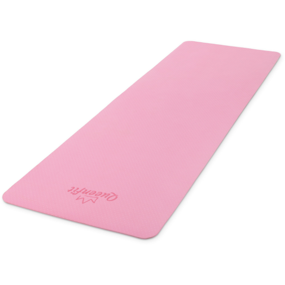 Килимок (мат) для фітнесу та йоги Queenfit Premium TPE 0,5см рожевий Київ