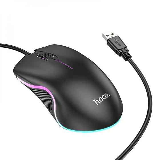 Миша Hoco GM19 Enjoy gaming luminous wired mouse Black Київ