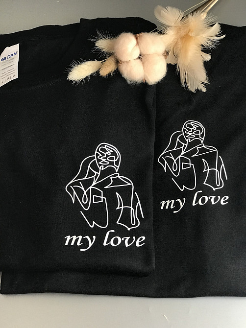 Парні футболки для хлопця та дівчини з абстрактним принтом MY LOVE Чернівці - фото 5