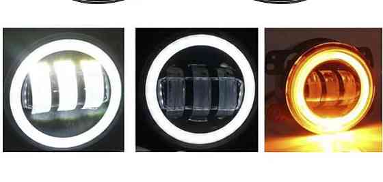 Протитуманні фари LED універсальна 3,5 дюйма 90мм туманка  +drl ДХО глазки поворот Харків