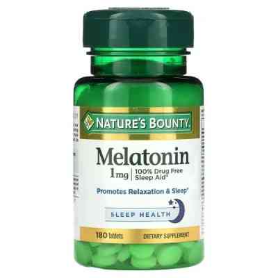 Аминокислота Nature's Bounty Мелатонин, 1 мг, Melatonin, 180 таблеток (NRT02832) Винница