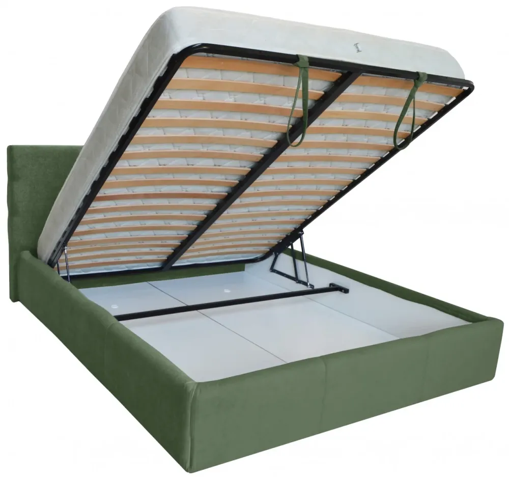 Кровать Manchester Comfort 140 х 200 см С подъемным механизмом и нишей для белья Зеленый Киев - изображение 4