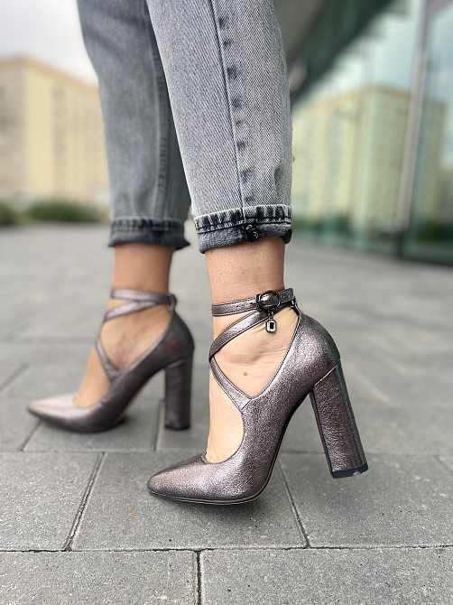 Туфлі жіночі MISSKA срібні еко-шкіра каблук 10см 36р.37р.38р. (3605) Коломыя - изображение 2