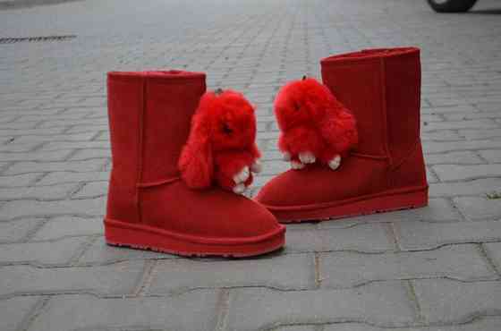 Violeta Угги жіночі Violeta червоні замша натуральна з кроликом 36-54 (1718) Коломыя