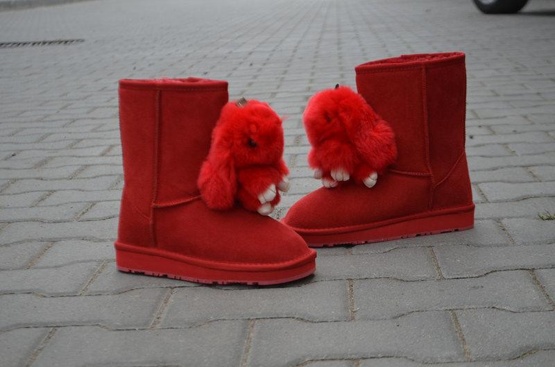 Violeta Угги жіночі Violeta червоні замша натуральна з кроликом 36-54 (1718) Коломыя - изображение 5