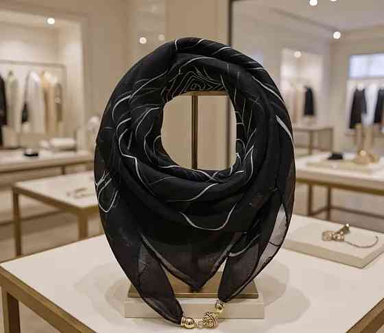 Шарф жіночий з магнітною застібкою Чорний Сміла