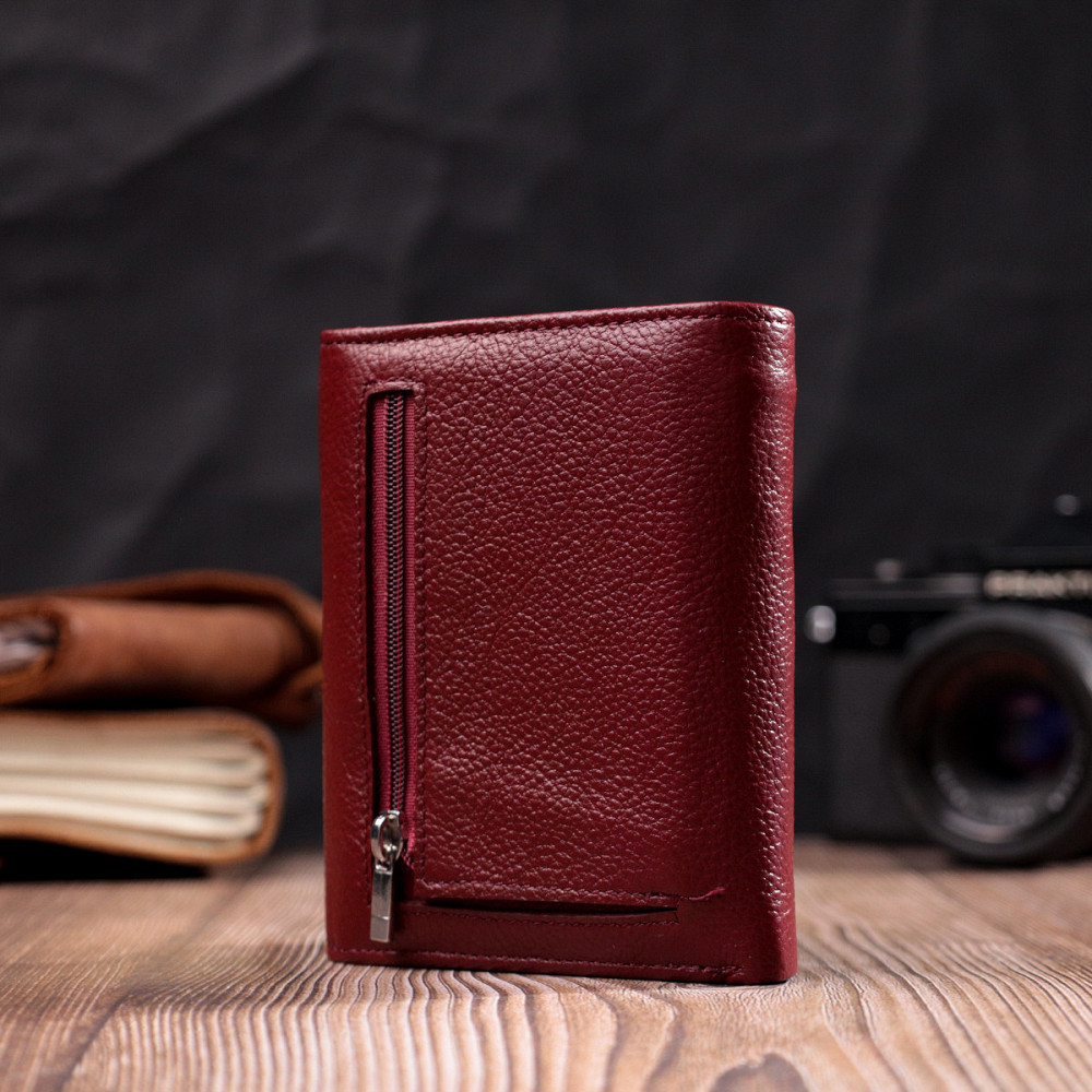 Женский кожаный кошелек с монетницей ST Leather 19492 Бордовый Киев - изображение 10