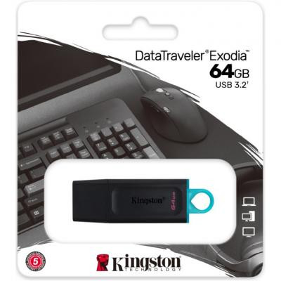 USB флеш накопичувач Kingston 64GB DataTraveler Exodia Black/Teal USB 3.2 (DTX/64GB) Вінниця - фото 5