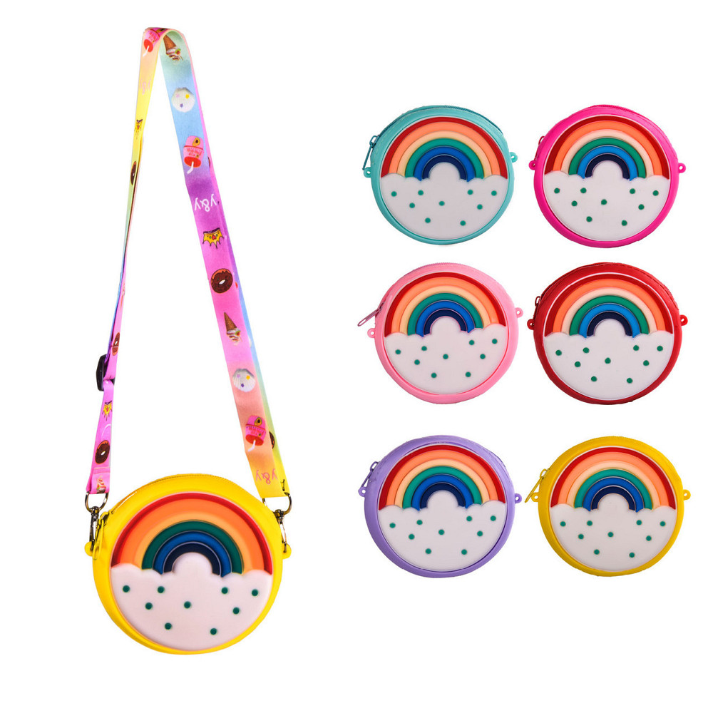 Кошелек-сумочка силикон. C4336 (72шт)Радуга, 6 цветов, р-р игрушки – 12*12*4 см, шт Київ - фото 1