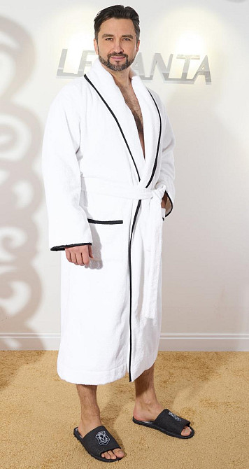 Мужской махровый халат с кантами полезный подарок Киев - изображение 3