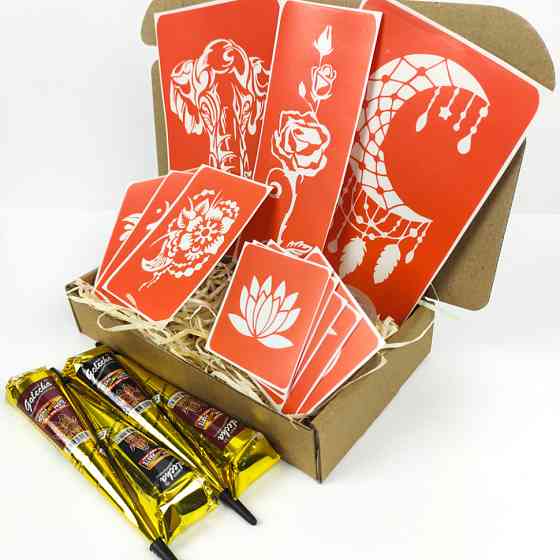 Набір хни з трафаретами для біо-тату №5 henna-set-05 Вінниця