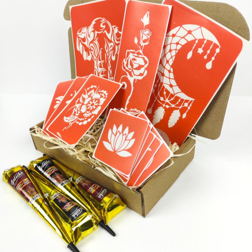 Набор хны с трафаретами для био-тату №5 henna-set-05 Винница - изображение 5