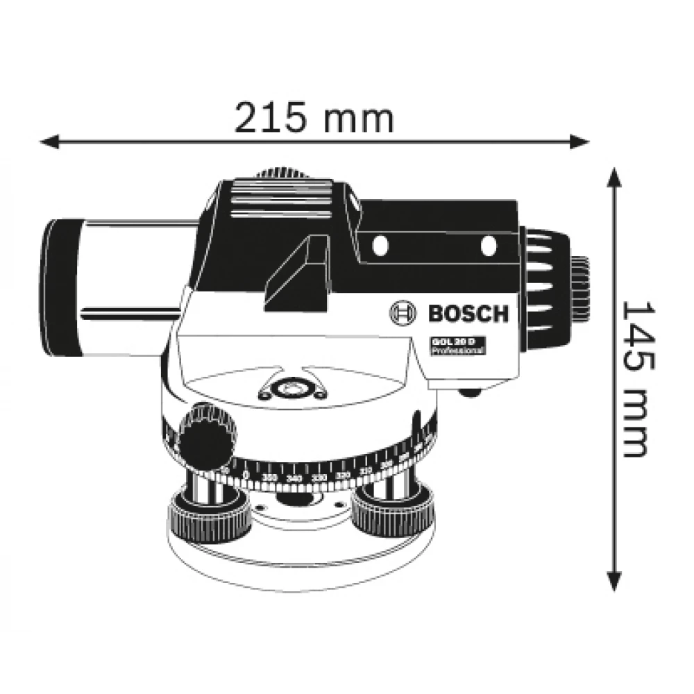 Професійний оптичний нівелір Bosch Professional GOL 32 D : 120 м, 32 х зум, кейс Київ - фото 4