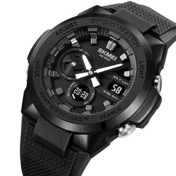 Чоловічі круглі спортивні годинники SKMEI 2105BK, Армійські електронні годинники для походів CF-86 Івано-Франківськ