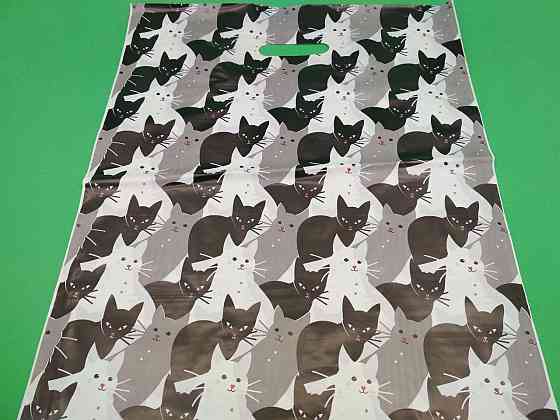 Пакет із прорізною ручкою (40*50)" Дитячий світ "Тріо Котів" (50 шт.) Харків