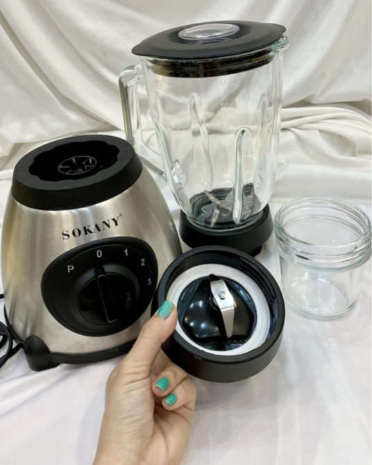 Кухонний універсальний блендер Sokany ,подрібнювач міксер для кухні 2в1 зі скляною чашею і кавомолкою Львів - фото 4