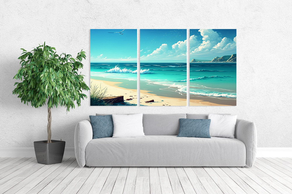 Модульна картина у вітальню/ спальню   Пляж      ART-164_3A Київ - фото 2