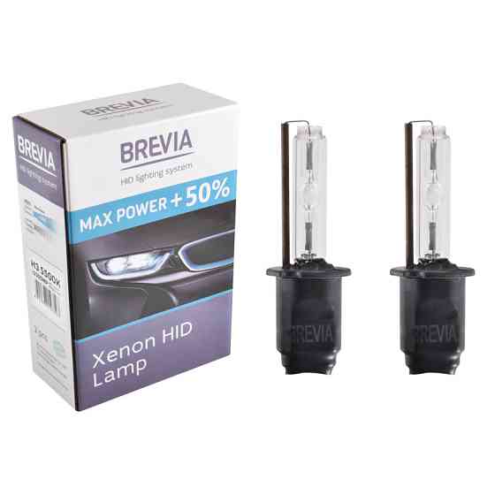 Ксеноновая лампа Brevia H3 +50%, 5500K, 85V, 35W PK22s KET, 2шт Львов