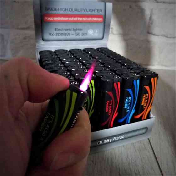 Зажигалка турбо-пламя Еlectronik 3X-110 Микс цвета уп/50шт Харьков