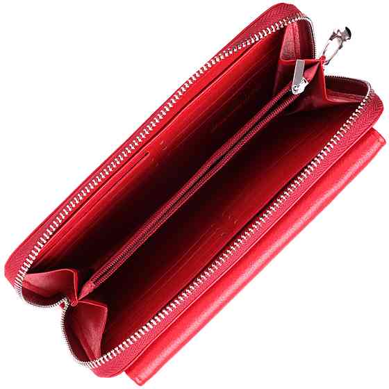Симпатичний гаманець-клатч з ручкою для носіння в руці з натуральної шкіри ST Leather 22530 Червоний Київ