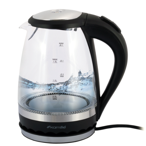 Електрочайник 1,5л з синім LED-підсвічуванням 1701B KAMILLE Житомир - изображение 1