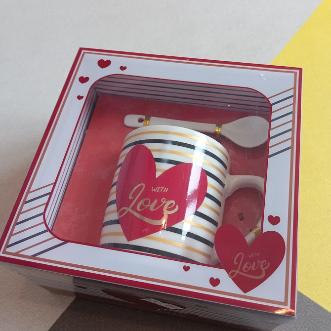 Чашка с ложкой Love 150 мл Подарочный набор Киев - изображение 2