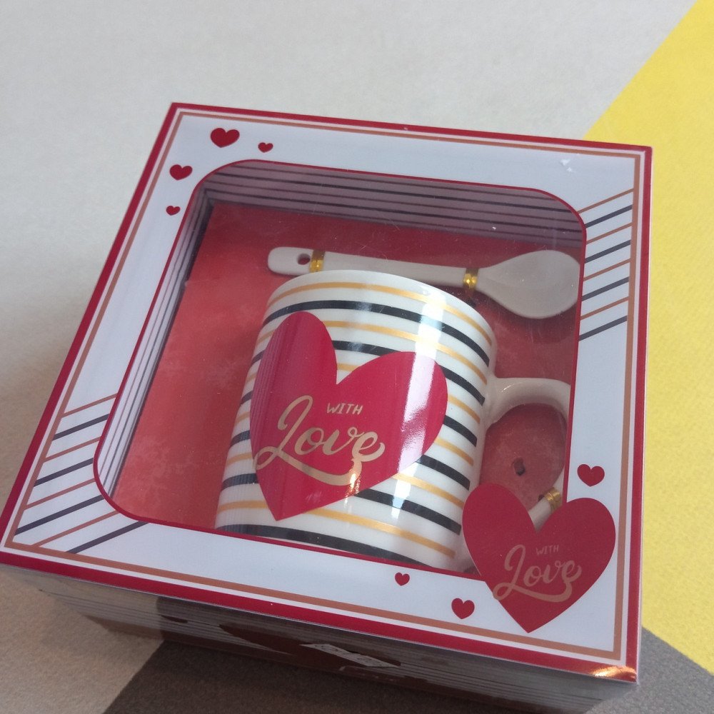 Чашка з ложкою Love 150 мл Подарунковий набір Київ - фото 2