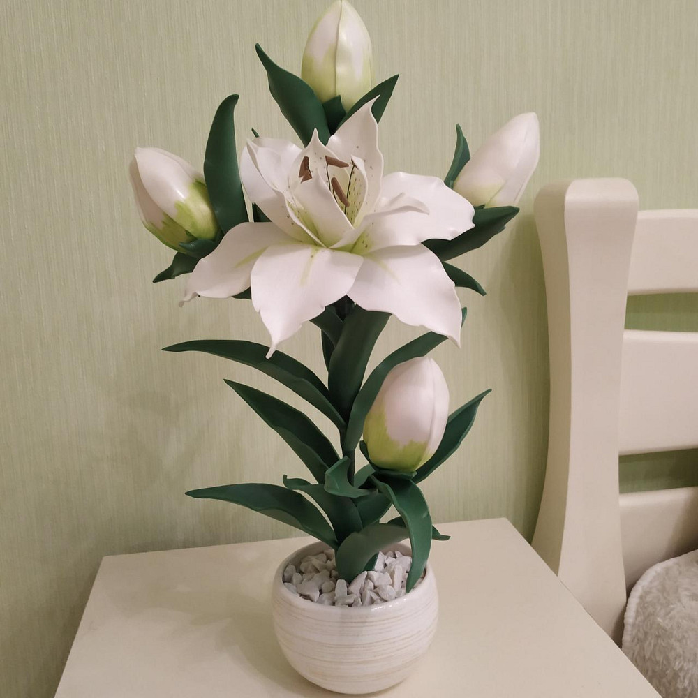 Світильник-нічник "Махрова біла лілія" Дніпро - фото 1