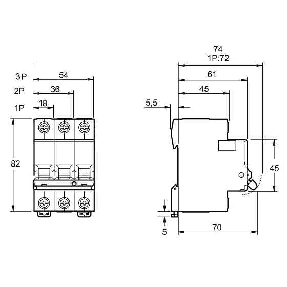 Автоматичний вимикач Lightwell MCB 3P 25A (DZ47-63 C25) Киев