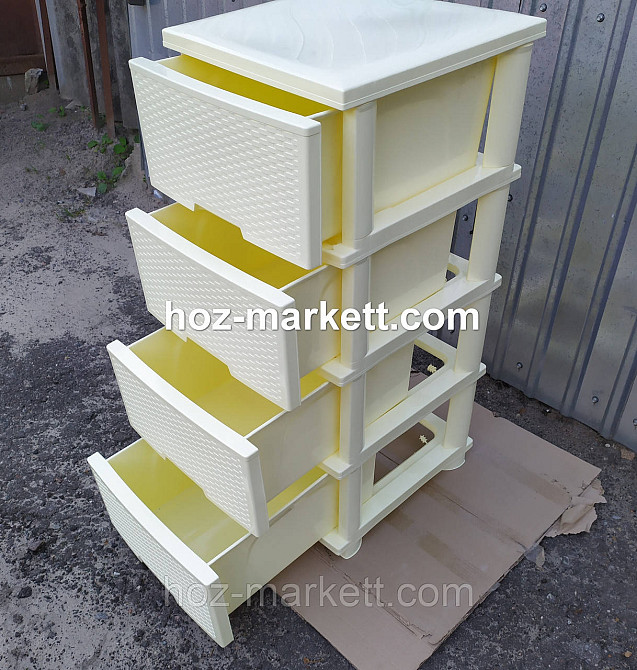 Комод плетенка на 4 ящика ротанг светло кремовый цвет сливочное масло Харьков - изображение 9