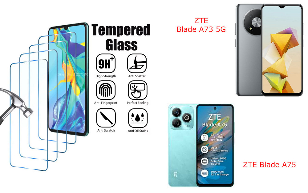 Защитное стекло ArmorGlass для ZTE Blade A73 5G, Blade A75 – устойчивое к царапинам и ударам Киев - изображение 1