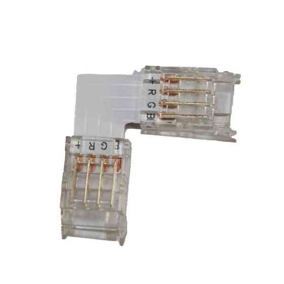 Коннектор L-образный 10 мм лента-лента RGB IP20, прозрачный Днепр