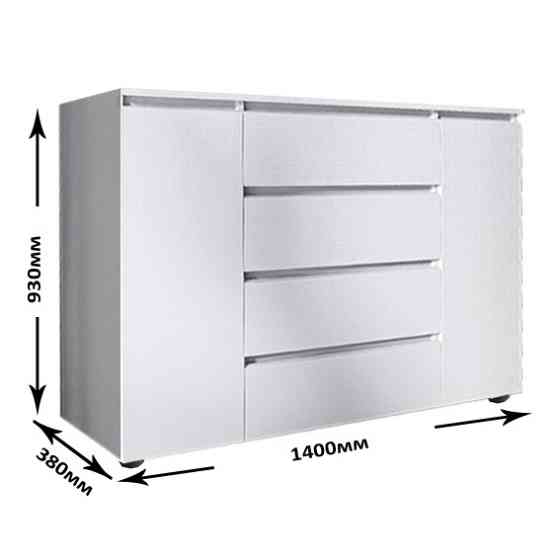 Комод Эверест КЛ-4 Лайт (телескопические) 140х38х93 см Нимфея Альба (DTM-4646) Львов