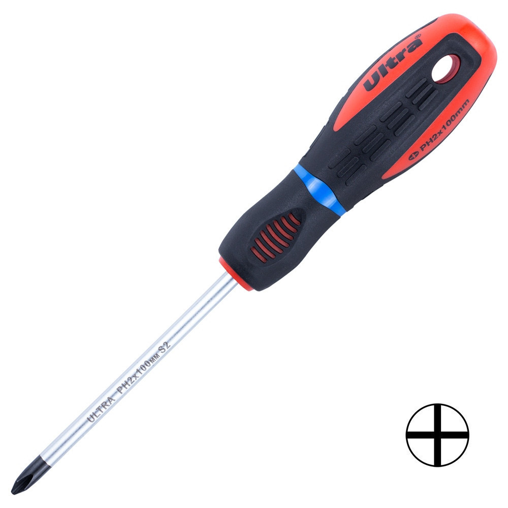 Отвертка крестовая PH 2×100мм S2 Profi ULTRA (4000412) Киев - изображение 1