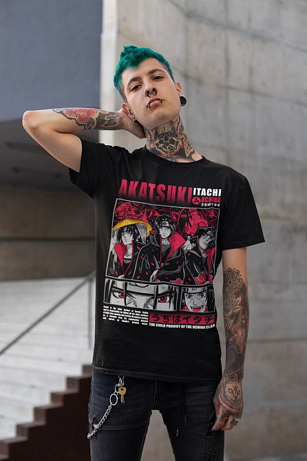 Футболка з аніме принтом Наруто оверсайз (S/M/L) Чорний AnimeJ0391 Дніпро - фото 4