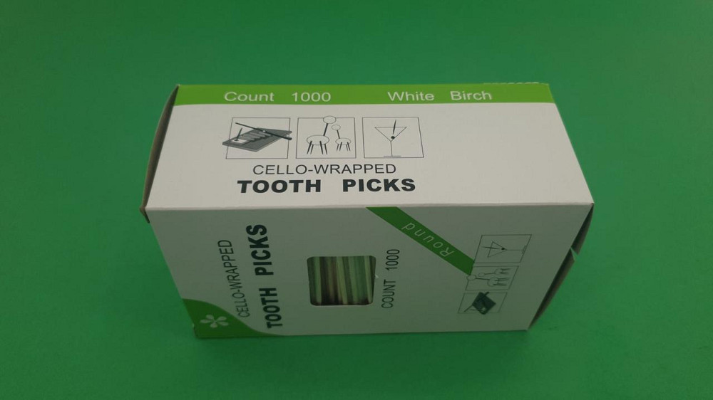 Зубочистка с запахом ментола  в индивидуальной целлофановой упаковке (1000 шт) MINT TOOTH PICKS (1 пачка) Харьков - изображение 2