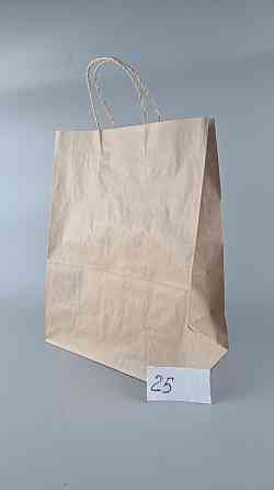 Пакет с ручками бумажный 29*23*11  коричневый №25 (25 шт) Харьков