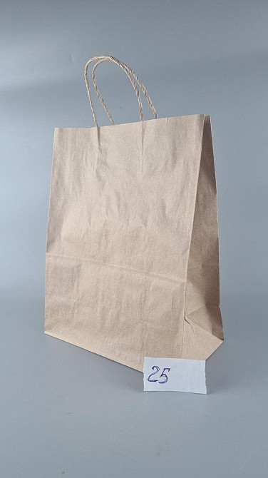 Пакет с ручками бумажный 29*23*11  коричневый №25 (25 шт) Харьков - изображение 3