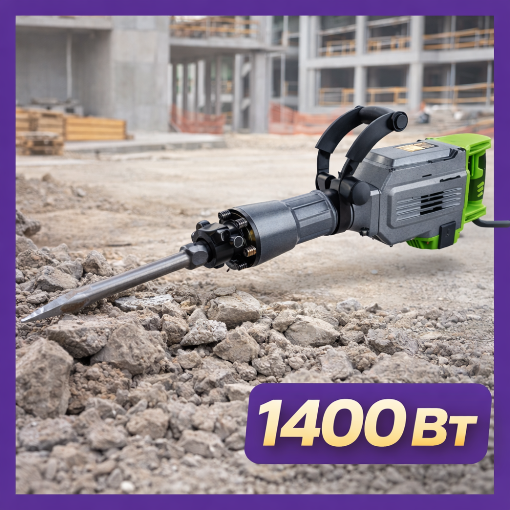 Відбійний молоток Procraft 1400 Вт,Потужний відбійний молоток для бетону 48 Дж,Електричні відбійні молотки 1400 уд./хв Львів - фото 1