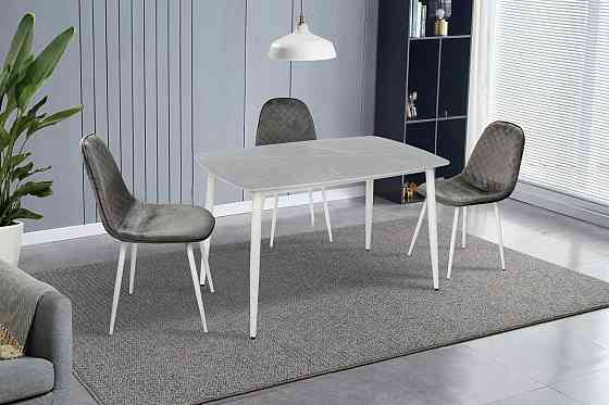 Стіл КИПАРИС 120*80, білий/ сірий мармур Киев