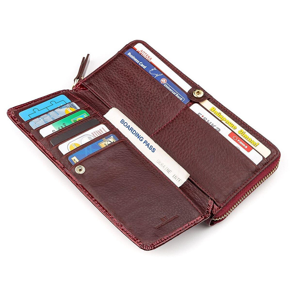 Гаманець жіночий ST Leather 18434 (S7001A) на блискавці Бордовий Київ - фото 5