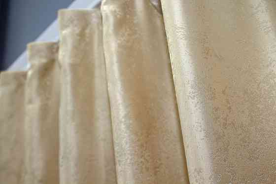 Комплект штор VR-Textil Жакард Мрамор Al1 № 438ш 130х170 см 2 шт Темно-бежевий (35-0103) Київ