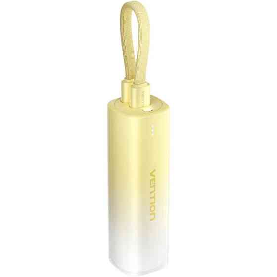 УМБ Vention 5000mAh 20W PD, USB-C In/Out, Lightning In/Out, with cable, Gradient Yellow Киев
