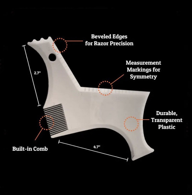 Шаблон для бороды, трафарет для бороды и усов, стайлер, триммер для бороды, прозрачный Киев - изображение 7