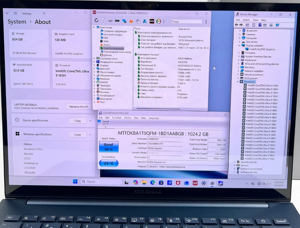 ASUS Zenbook S14 Oled Ultra 9 185H 32GB RAM 1TB SSD Гарантия. Харьков - изображение 7